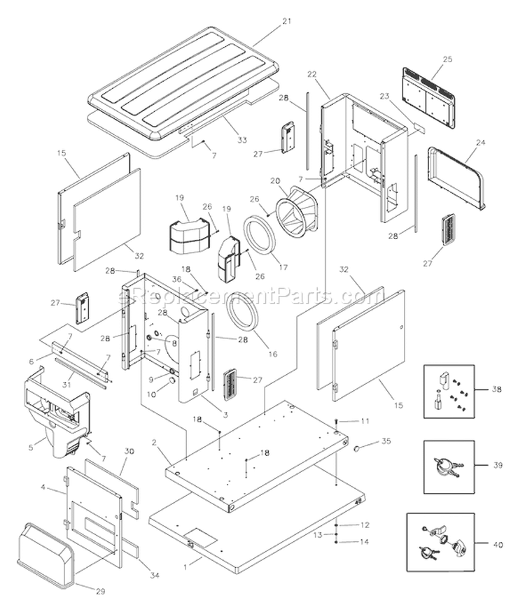Page C Diagram and Parts List for 040210-1  Briggs and Stratton Generator